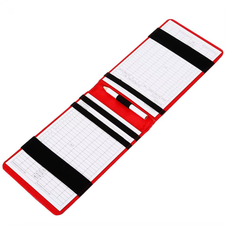Golf Scorecard Holder Pu Leather Yardage Book Golf Score Wallet Golf Score Card Pocketbook Golf Gift Accessories